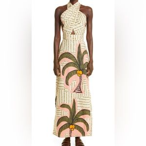 Johanna Ortiz- Ritos de Duelo Tropical Cutout Cotton Maxi Dress